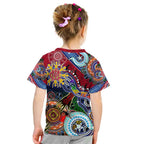 Custom NAIDOC Week 2024 Melbourne Demons Kid T Shirt Australia Aboriginal Dot Painting