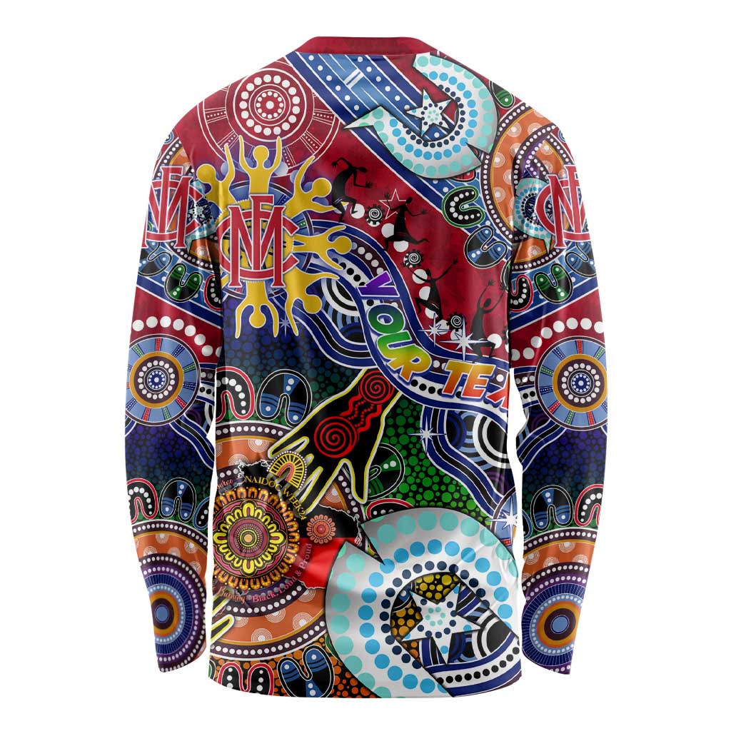Custom NAIDOC Week 2024 Melbourne Demons Long Sleeve Shirt Australia Aboriginal Dot Painting