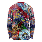 Custom NAIDOC Week 2024 Melbourne Demons Long Sleeve Shirt Australia Aboriginal Dot Painting