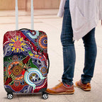 Custom NAIDOC Week 2024 Melbourne Demons Luggage Cover Australia Aboriginal Dot Painting