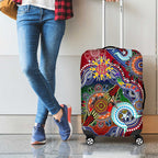 Custom NAIDOC Week 2024 Melbourne Demons Luggage Cover Australia Aboriginal Dot Painting