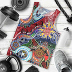 Custom NAIDOC Week 2024 Melbourne Demons Men Tank Top Australia Aboriginal Dot Painting