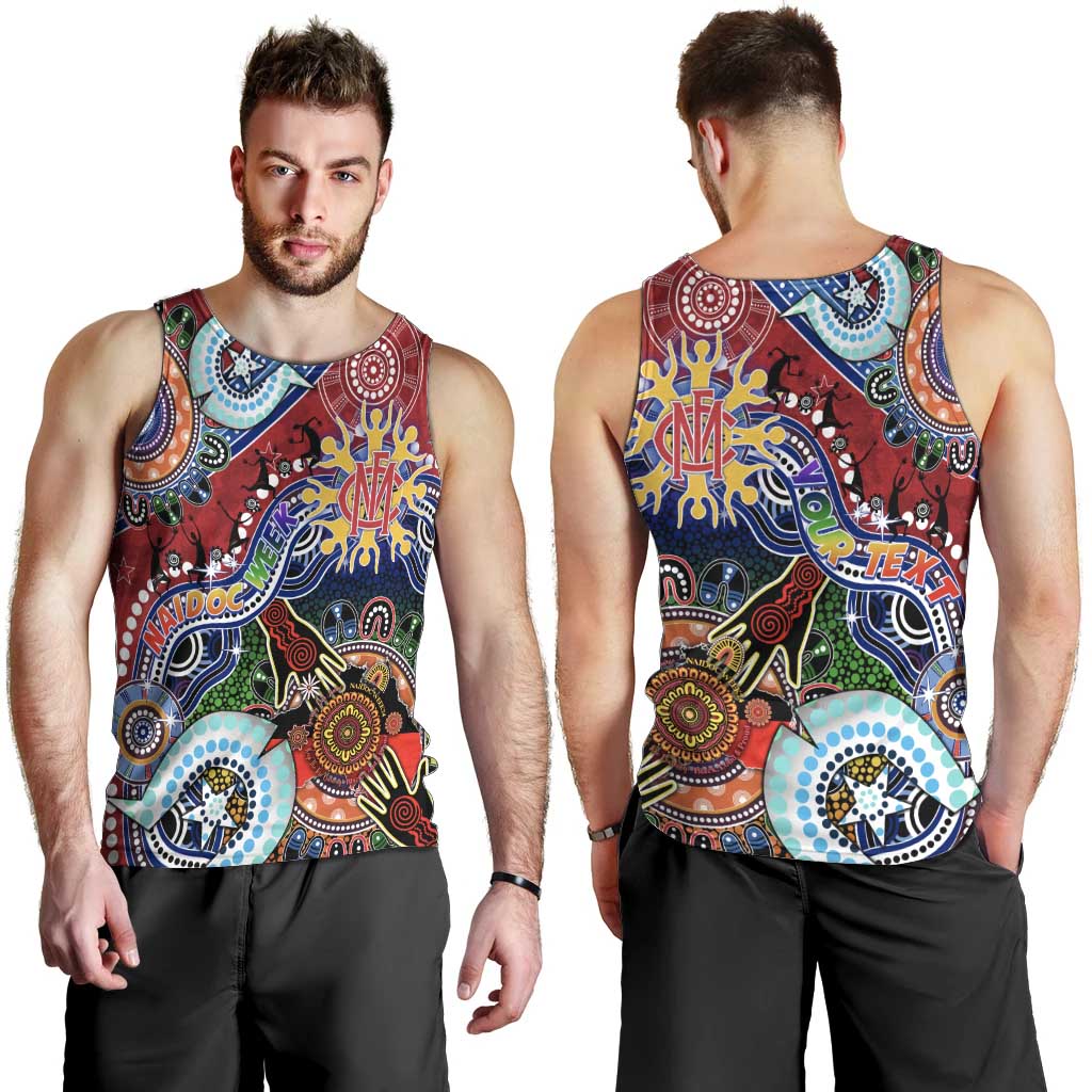 Custom NAIDOC Week 2024 Melbourne Demons Men Tank Top Australia Aboriginal Dot Painting