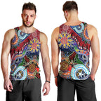 Custom NAIDOC Week 2024 Melbourne Demons Men Tank Top Australia Aboriginal Dot Painting