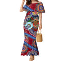 Custom NAIDOC Week 2024 Melbourne Demons Mermaid Dress Australia Aboriginal Dot Painting