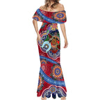 Custom NAIDOC Week 2024 Melbourne Demons Mermaid Dress Australia Aboriginal Dot Painting