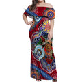 Custom NAIDOC Week 2024 Melbourne Demons Off Shoulder Maxi Dress Australia Aboriginal Dot Painting