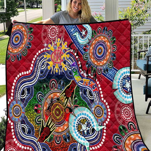 Custom NAIDOC Week 2024 Melbourne Demons Quilt Australia Aboriginal Dot Painting