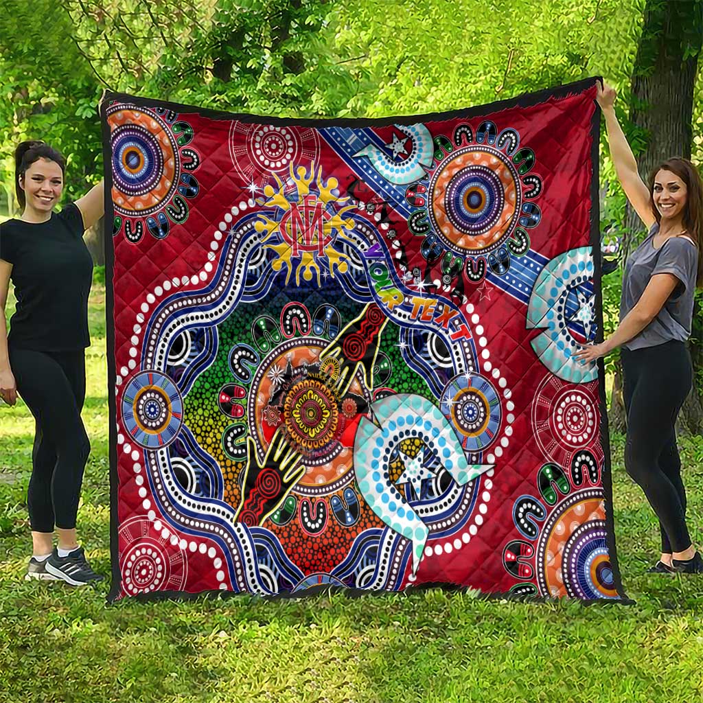 Custom NAIDOC Week 2024 Melbourne Demons Quilt Australia Aboriginal Dot Painting