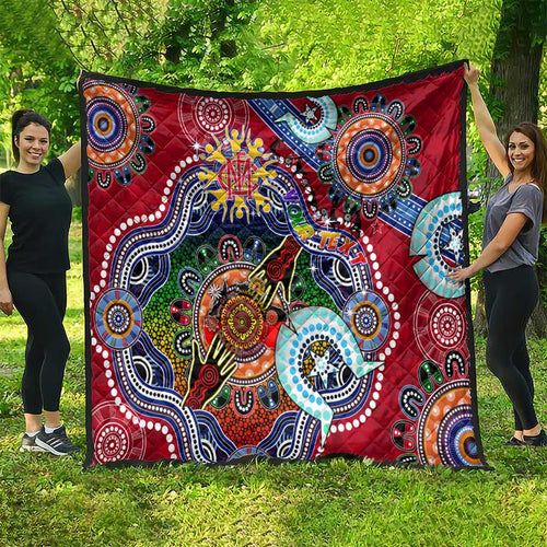 Custom NAIDOC Week 2024 Melbourne Demons Quilt Australia Aboriginal Dot Painting