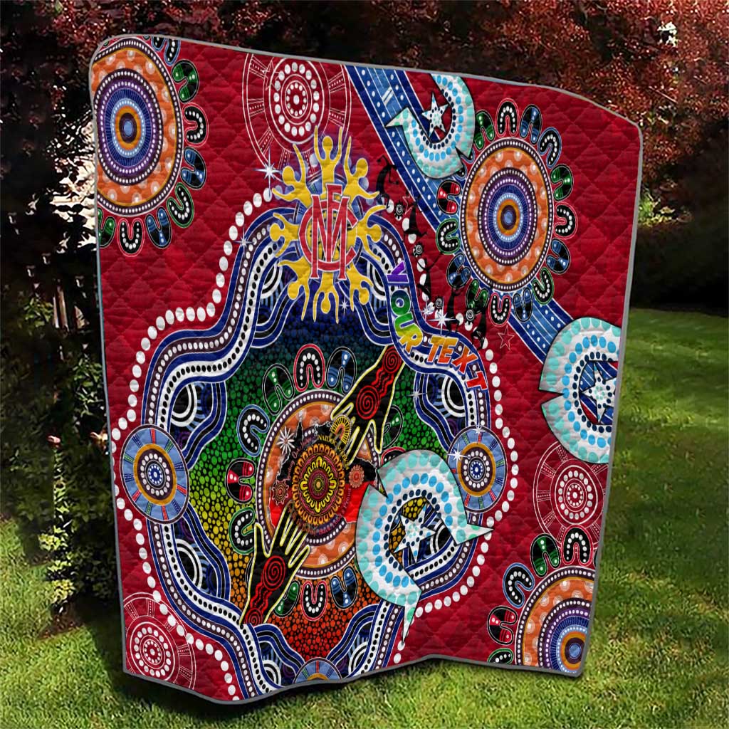 Custom NAIDOC Week 2024 Melbourne Demons Quilt Australia Aboriginal Dot Painting