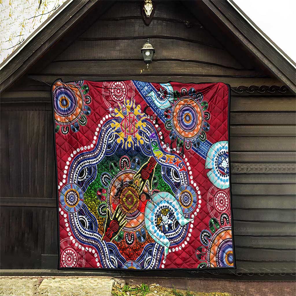Custom NAIDOC Week 2024 Melbourne Demons Quilt Australia Aboriginal Dot Painting