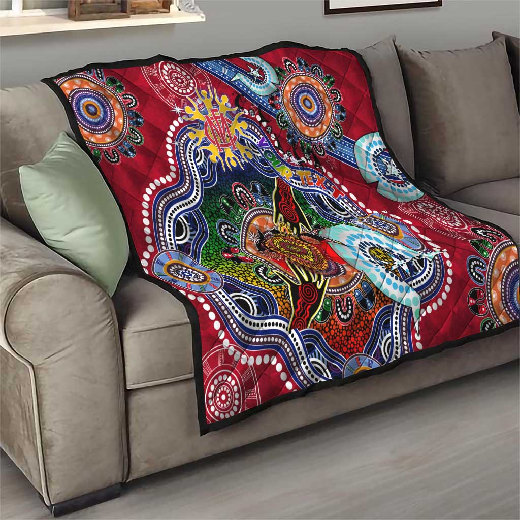 Custom NAIDOC Week 2024 Melbourne Demons Quilt Australia Aboriginal Dot Painting