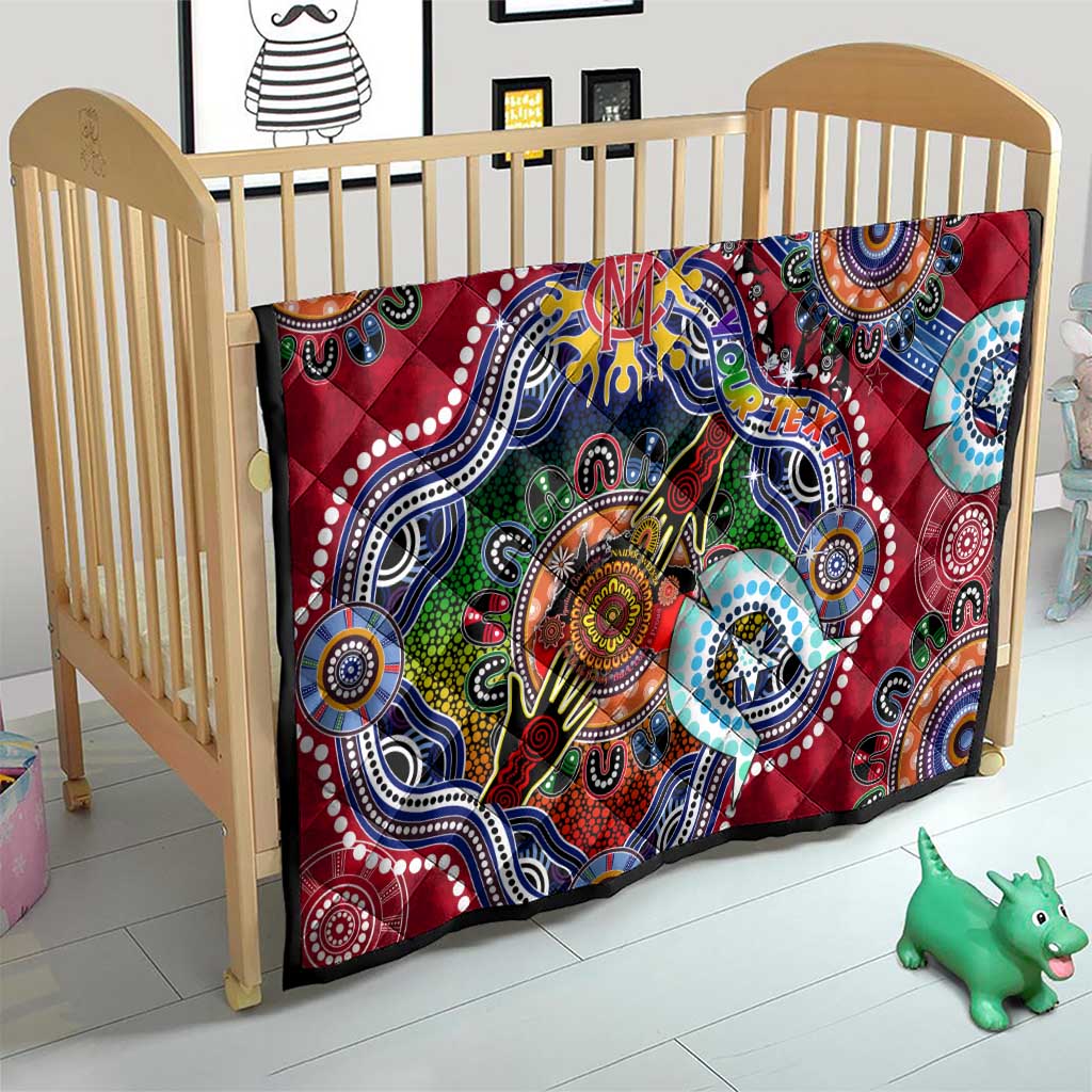 Custom NAIDOC Week 2024 Melbourne Demons Quilt Australia Aboriginal Dot Painting