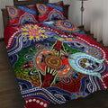 Custom NAIDOC Week 2024 Melbourne Demons Quilt Bed Set Australia Aboriginal Dot Painting
