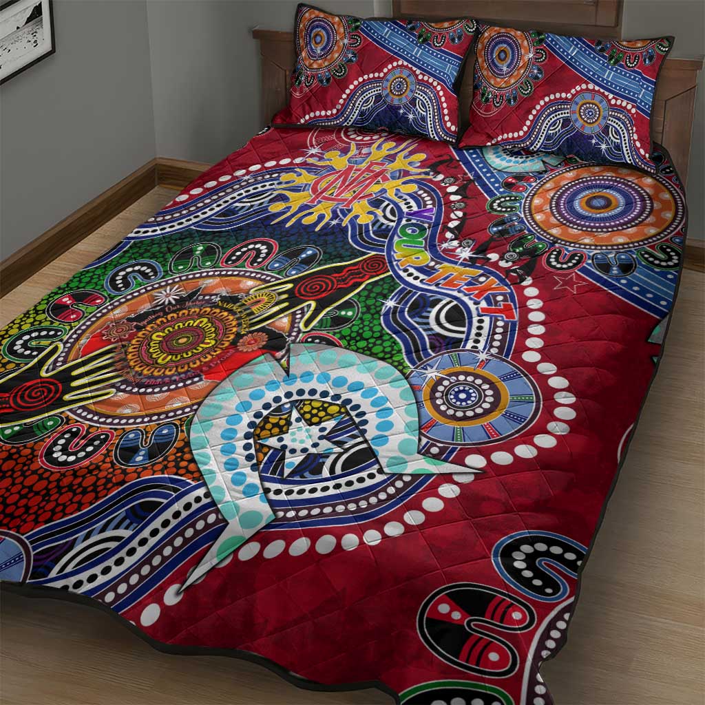 Custom NAIDOC Week 2024 Melbourne Demons Quilt Bed Set Australia Aboriginal Dot Painting