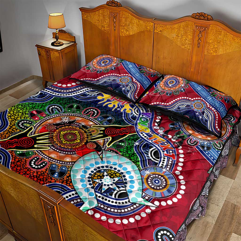 Custom NAIDOC Week 2024 Melbourne Demons Quilt Bed Set Australia Aboriginal Dot Painting