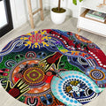 Custom NAIDOC Week 2024 Melbourne Demons Round Carpet Australia Aboriginal Dot Painting