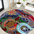 Custom NAIDOC Week 2024 Melbourne Demons Round Carpet Australia Aboriginal Dot Painting