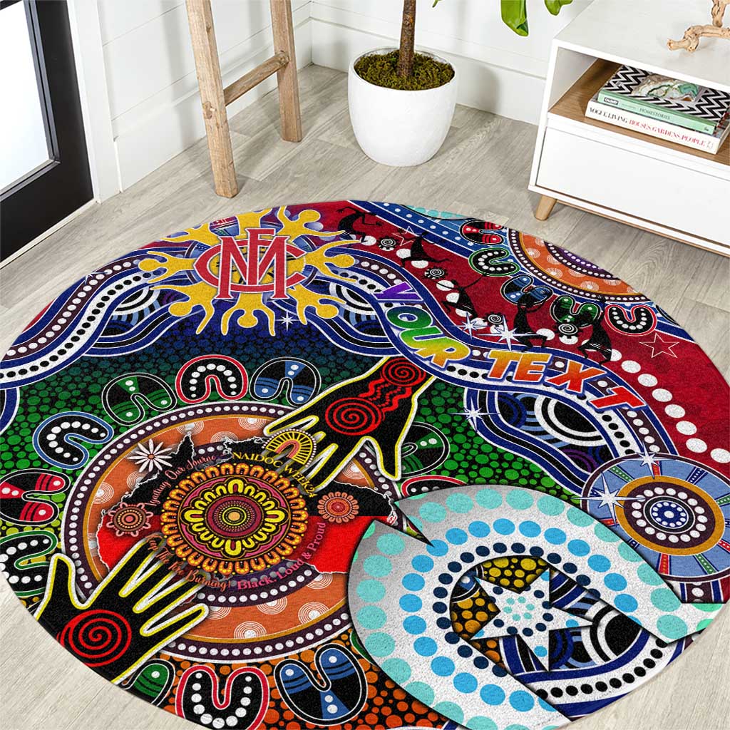 Custom NAIDOC Week 2024 Melbourne Demons Round Carpet Australia Aboriginal Dot Painting
