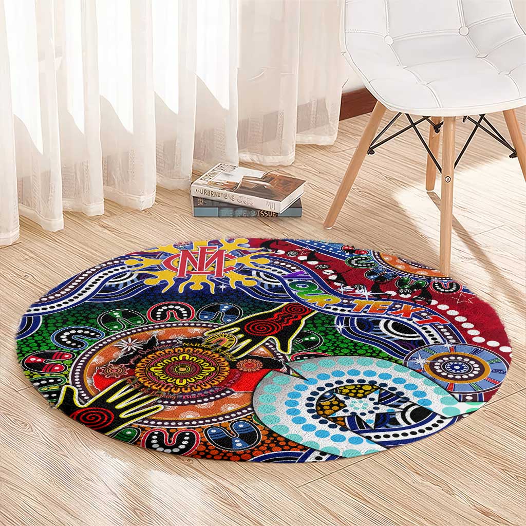 Custom NAIDOC Week 2024 Melbourne Demons Round Carpet Australia Aboriginal Dot Painting