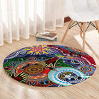 Custom NAIDOC Week 2024 Melbourne Demons Round Carpet Australia Aboriginal Dot Painting