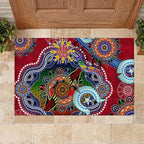 Custom NAIDOC Week 2024 Melbourne Demons Rubber Doormat Australia Aboriginal Dot Painting