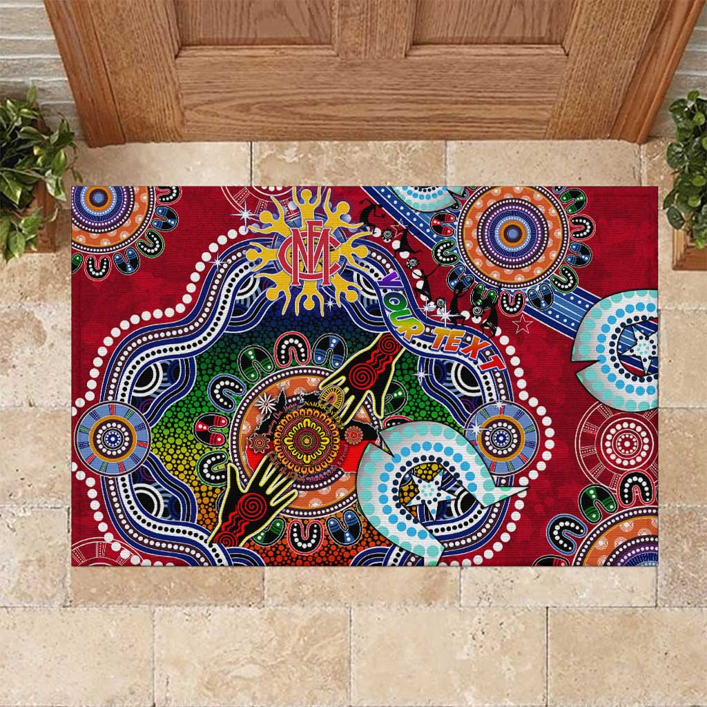 Custom NAIDOC Week 2024 Melbourne Demons Rubber Doormat Australia Aboriginal Dot Painting