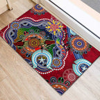 Custom NAIDOC Week 2024 Melbourne Demons Rubber Doormat Australia Aboriginal Dot Painting