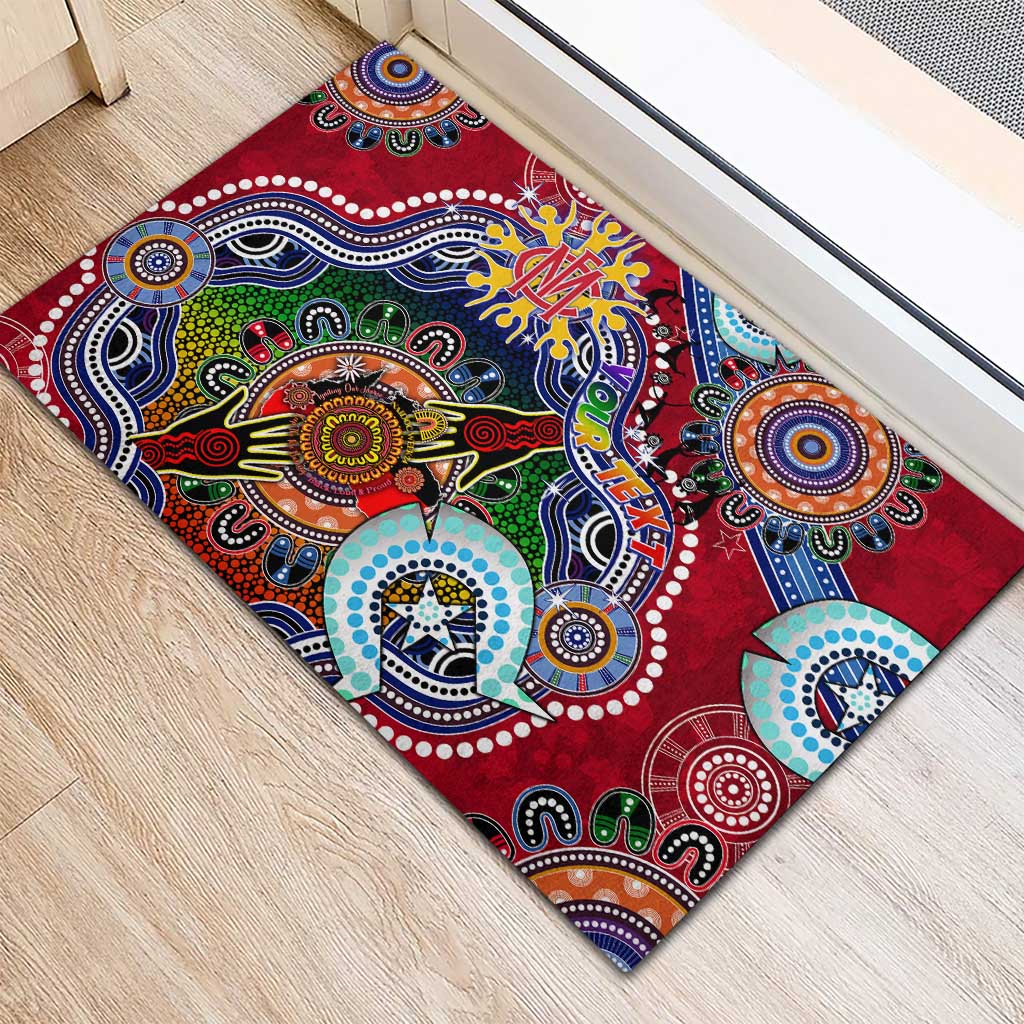 Custom NAIDOC Week 2024 Melbourne Demons Rubber Doormat Australia Aboriginal Dot Painting