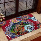 Custom NAIDOC Week 2024 Melbourne Demons Rubber Doormat Australia Aboriginal Dot Painting