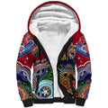 Custom NAIDOC Week 2024 Melbourne Demons Sherpa Hoodie Australia Aboriginal Dot Painting