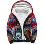 Custom NAIDOC Week 2024 Melbourne Demons Sherpa Hoodie Australia Aboriginal Dot Painting