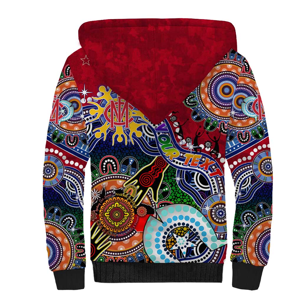 Custom NAIDOC Week 2024 Melbourne Demons Sherpa Hoodie Australia Aboriginal Dot Painting