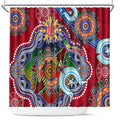 Custom NAIDOC Week 2024 Melbourne Demons Shower Curtain Australia Aboriginal Dot Painting