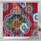 Custom NAIDOC Week 2024 Melbourne Demons Shower Curtain Australia Aboriginal Dot Painting