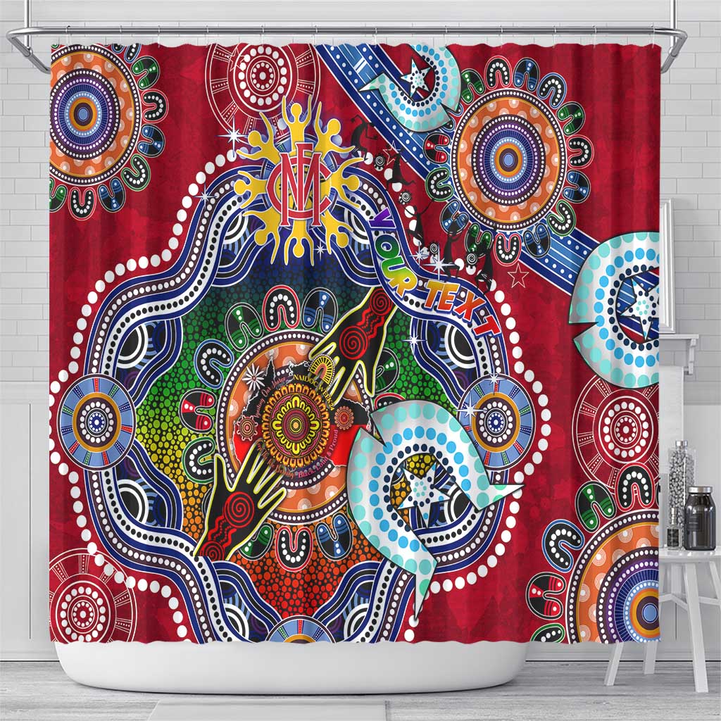 Custom NAIDOC Week 2024 Melbourne Demons Shower Curtain Australia Aboriginal Dot Painting