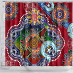 Custom NAIDOC Week 2024 Melbourne Demons Shower Curtain Australia Aboriginal Dot Painting