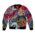 Custom NAIDOC Week 2024 Melbourne Demons Sleeve Zip Bomber Jacket Australia Aboriginal Dot Painting