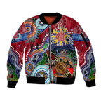 Custom NAIDOC Week 2024 Melbourne Demons Sleeve Zip Bomber Jacket Australia Aboriginal Dot Painting