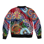 Custom NAIDOC Week 2024 Melbourne Demons Sleeve Zip Bomber Jacket Australia Aboriginal Dot Painting