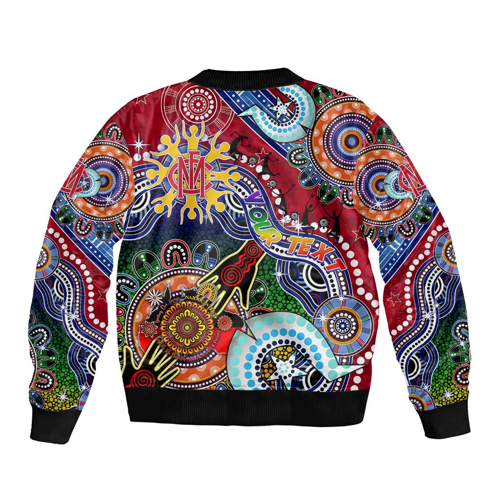 Custom NAIDOC Week 2024 Melbourne Demons Sleeve Zip Bomber Jacket Australia Aboriginal Dot Painting