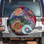 Custom NAIDOC Week 2024 Melbourne Demons Spare Tire Cover Australia Aboriginal Dot Painting