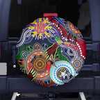 Custom NAIDOC Week 2024 Melbourne Demons Spare Tire Cover Australia Aboriginal Dot Painting
