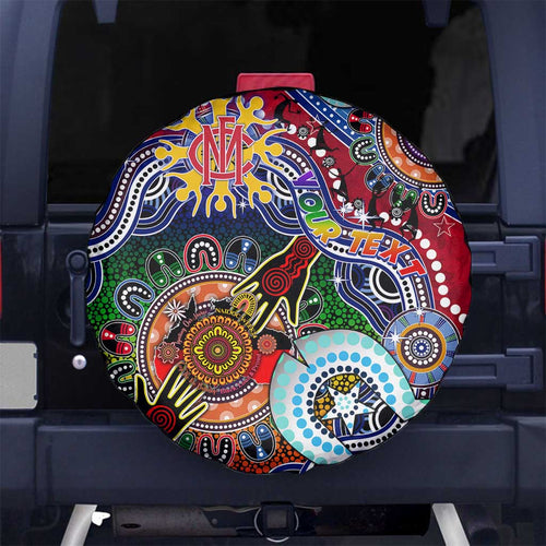 Custom NAIDOC Week 2024 Melbourne Demons Spare Tire Cover Australia Aboriginal Dot Painting