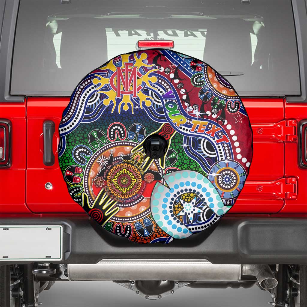 Custom NAIDOC Week 2024 Melbourne Demons Spare Tire Cover Australia Aboriginal Dot Painting