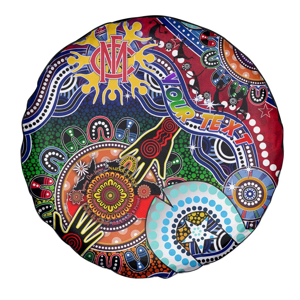 Custom NAIDOC Week 2024 Melbourne Demons Spare Tire Cover Australia Aboriginal Dot Painting
