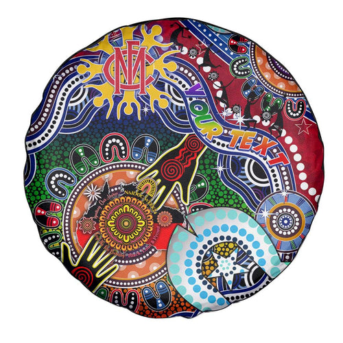 Custom NAIDOC Week 2024 Melbourne Demons Spare Tire Cover Australia Aboriginal Dot Painting