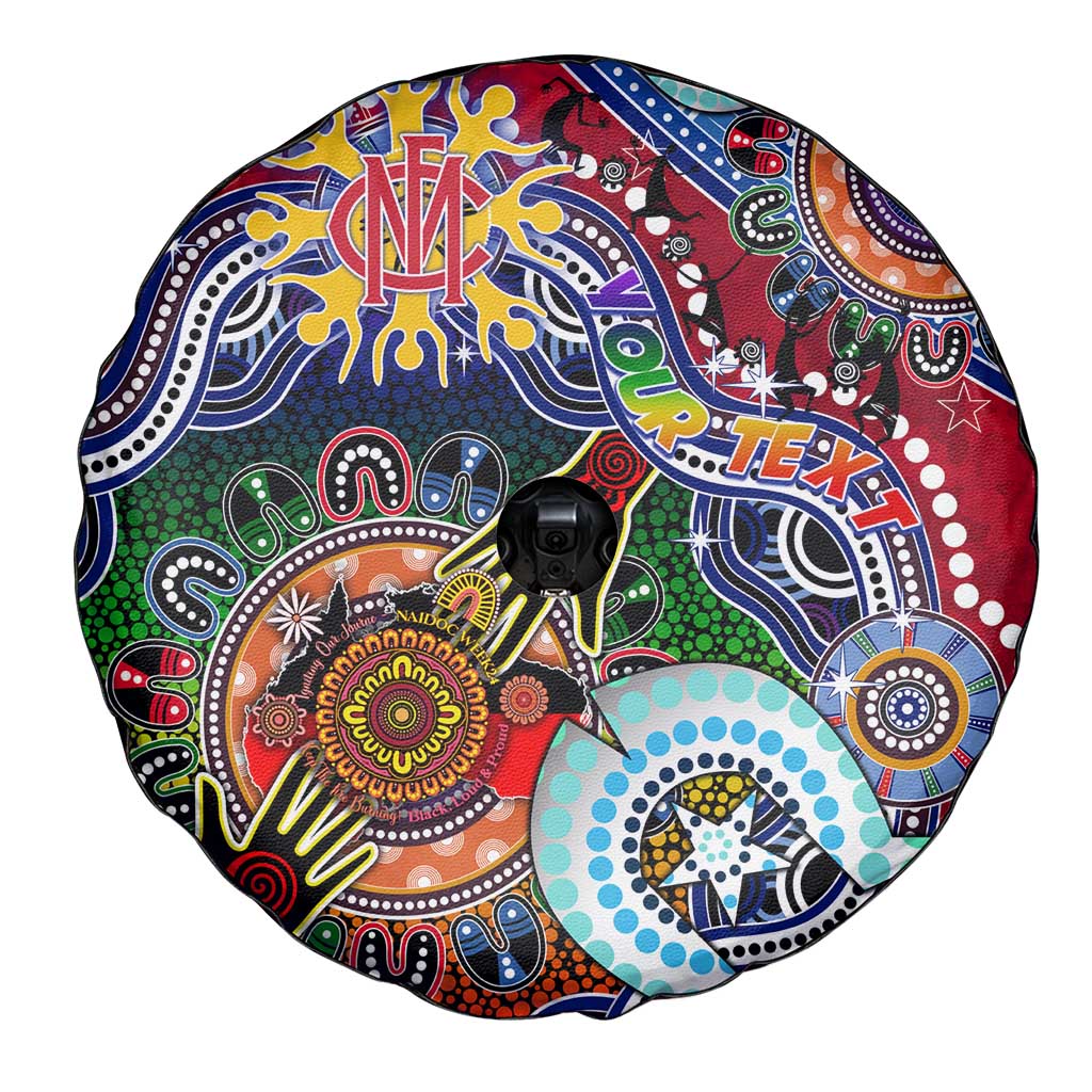 Custom NAIDOC Week 2024 Melbourne Demons Spare Tire Cover Australia Aboriginal Dot Painting