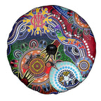 Custom NAIDOC Week 2024 Melbourne Demons Spare Tire Cover Australia Aboriginal Dot Painting